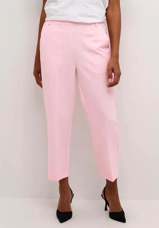 Punk Pants-KAFFE Kasakura Cropped Trousers, Pink Mist