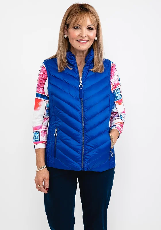 Jackets Festival-Frandsen Short Quilted Gilet, Royal Blue