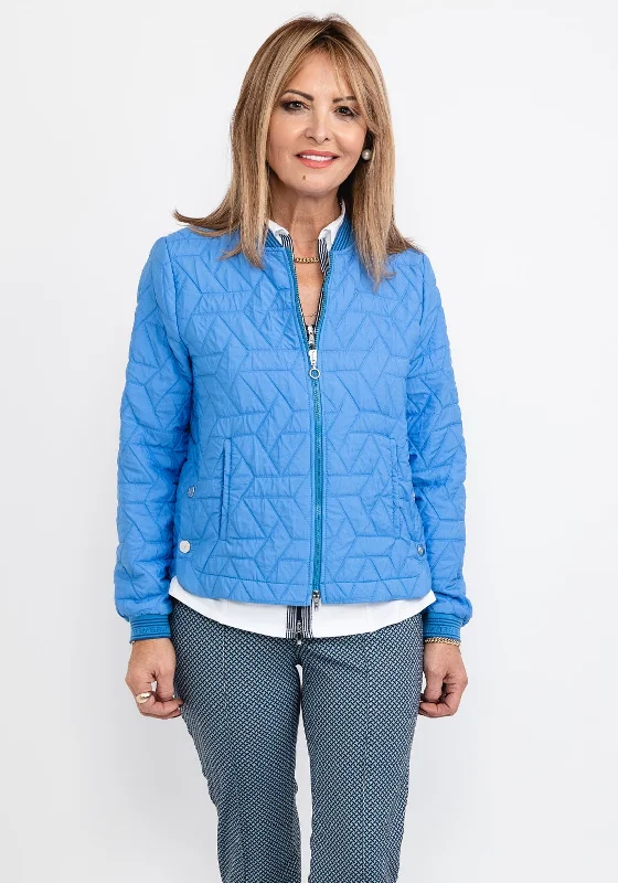 Jackets Blue-Bianca Aimee Quilted Short Bomber Jacket, Blue