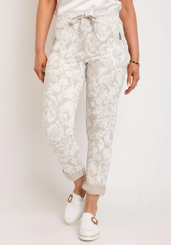 Doctor Pants-D.E.C.K By Decollage Floral Print Trousers, Beige