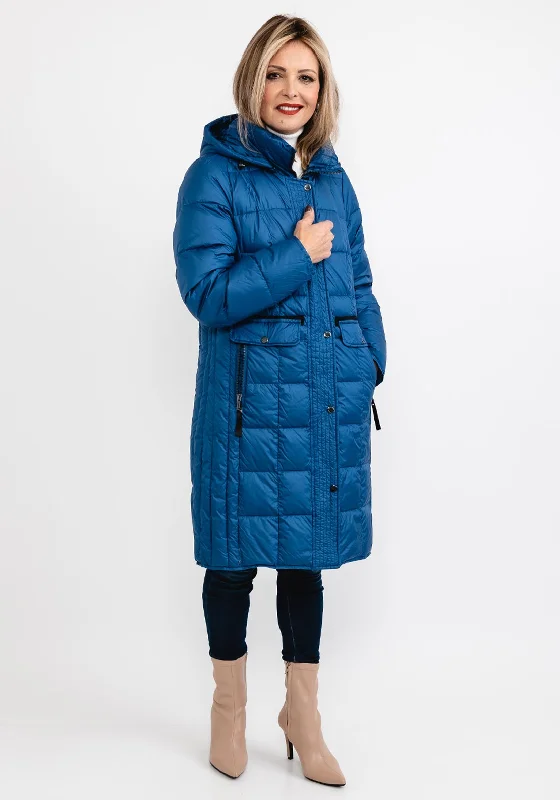 Jackets Quick-Dry-Normann Square Quilted Down Filled Long Coat, Blue