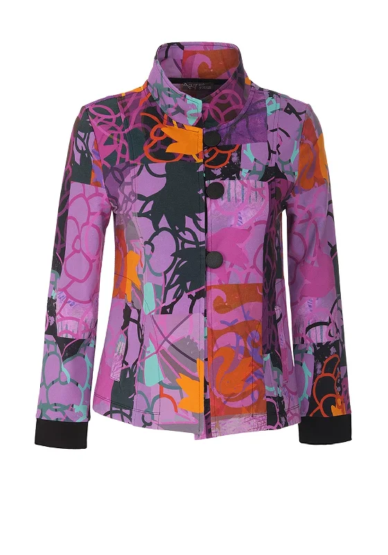 Jackets Tie-Dye-Dolcezza Chunky Buttoned Short Jacket, Purple Multi