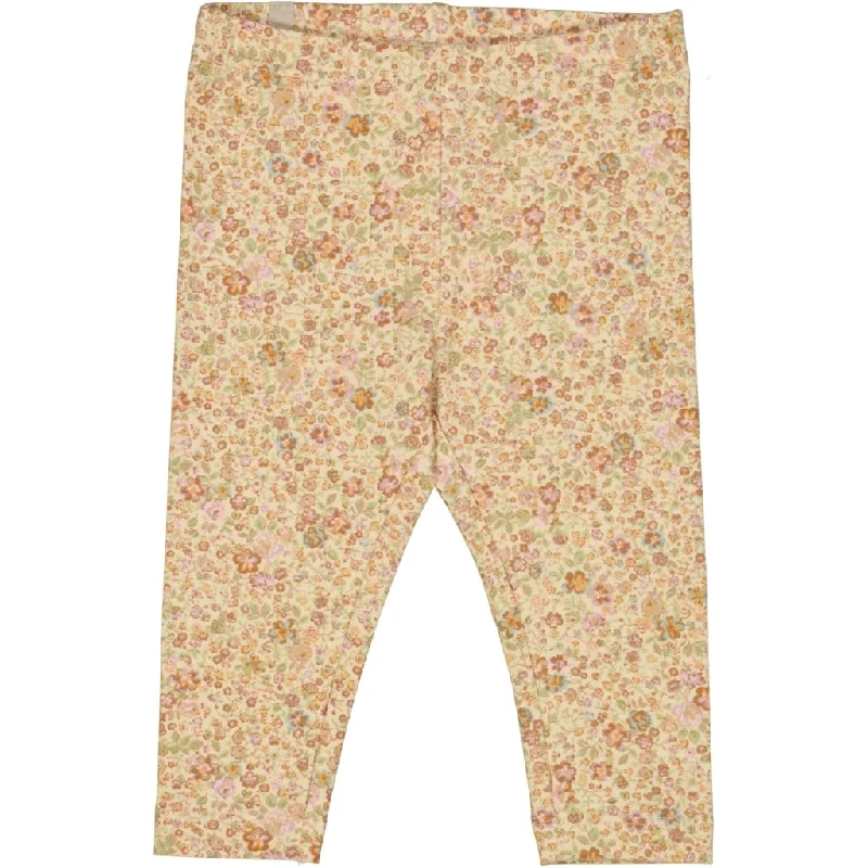 Carpenter Pants-Jersey Leggings - barely beige small flowers