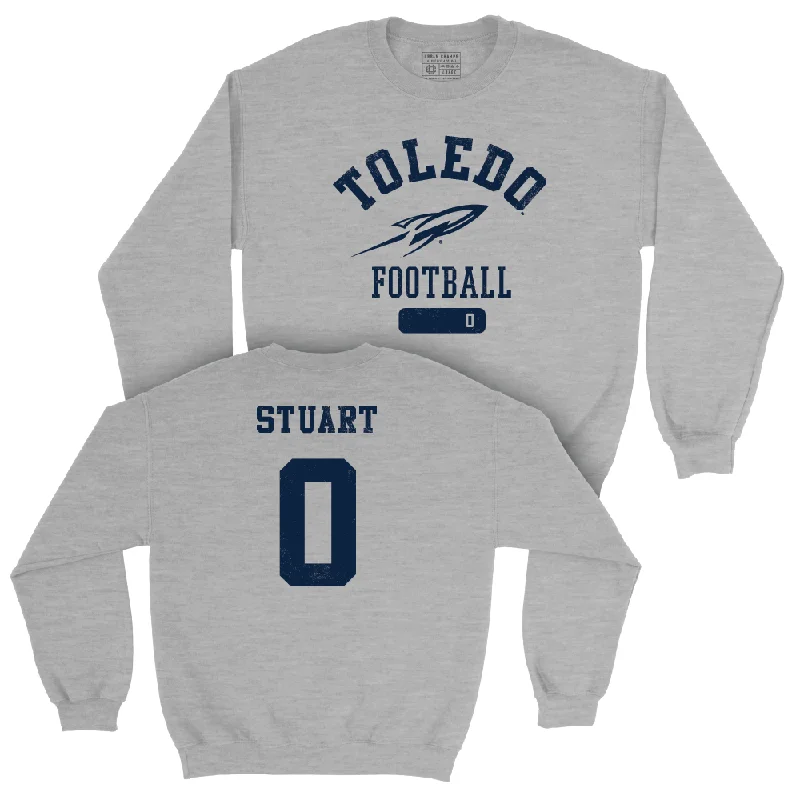 Long Sleeve Anniversary-Toledo Football Sport Grey Varsity Crew  - Jacquez Stuart