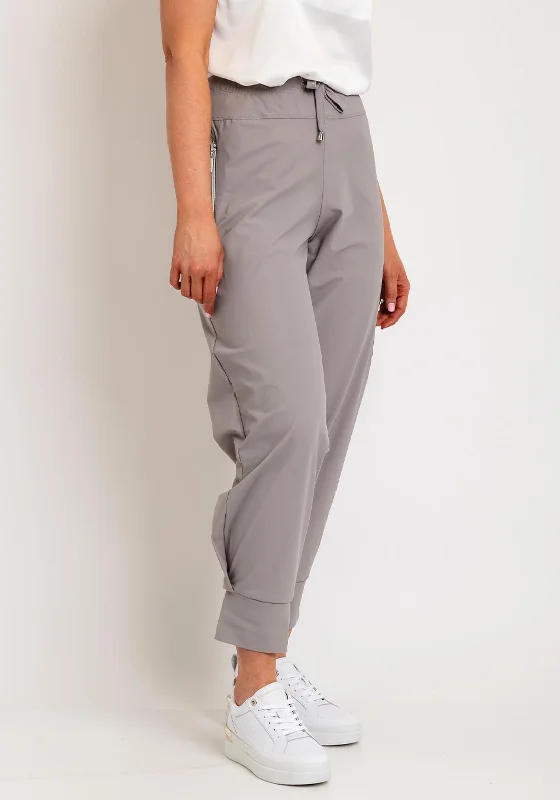 Sports Pants-Naya Cuff Side Zip Casual Trouser, Mink