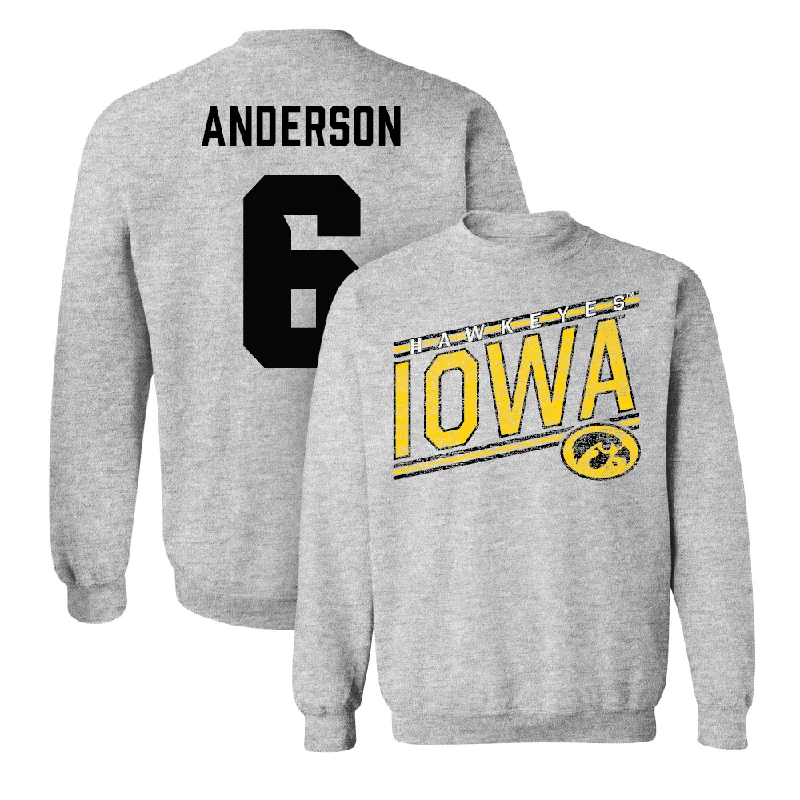 Long Sleeve Urban-Sport Grey Football Slant Crew   - Seth Anderson