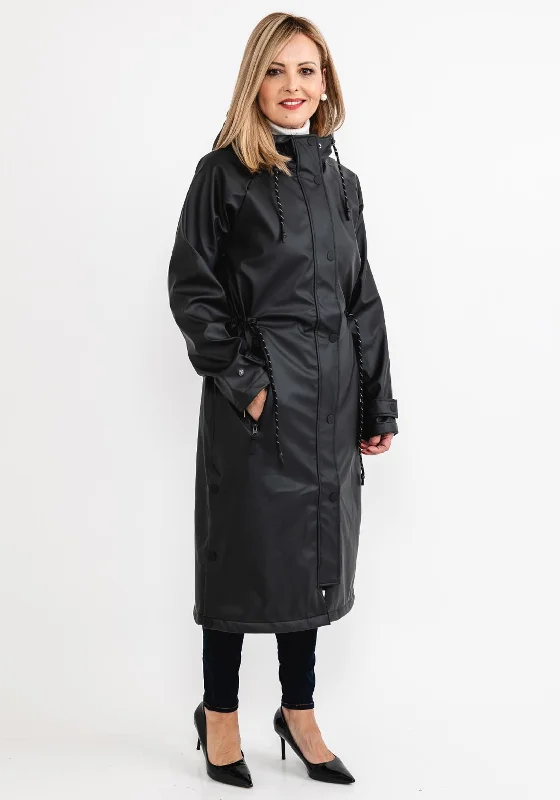 Jackets Unisex-Frandsen Water Resistant Extra Long Raincoat, Black