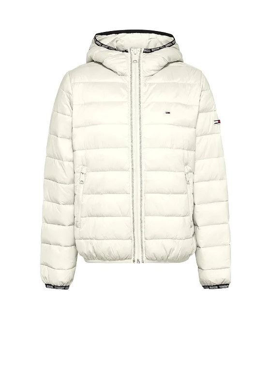 Jackets Snowboarding-Tommy Jeans Womens Tape Trim Jacket, Stony Beige