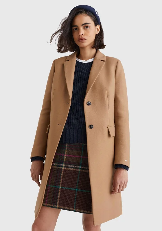 Jackets Summer-Tommy Hilfiger Womens Classic Wool Blend Coat, Camel