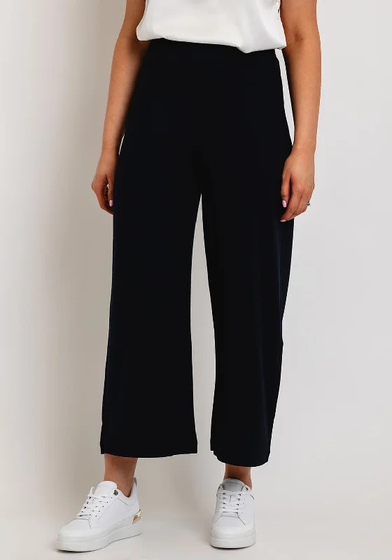 Waterproof Pants-Naya Wide Leg Crop Trouser, Navy