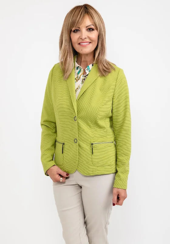 Jackets Running-Barbara Lebek Ribbed Blazer Style Jacket, Green