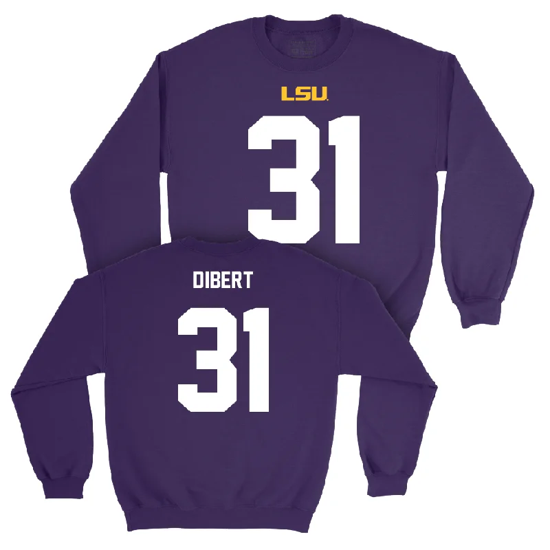 Long Sleeve Smart Casual-LSU Football Purple Shirsey Crew    - Nathan Dibert