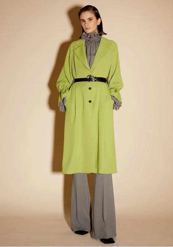 Jackets Orange-Birelin Long Belted Trench Coat, Matcha