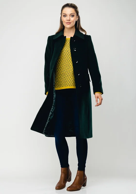 Jackets Sports Fan-Christina Felix Classic Wool & Cashmere Coat, Forest Green