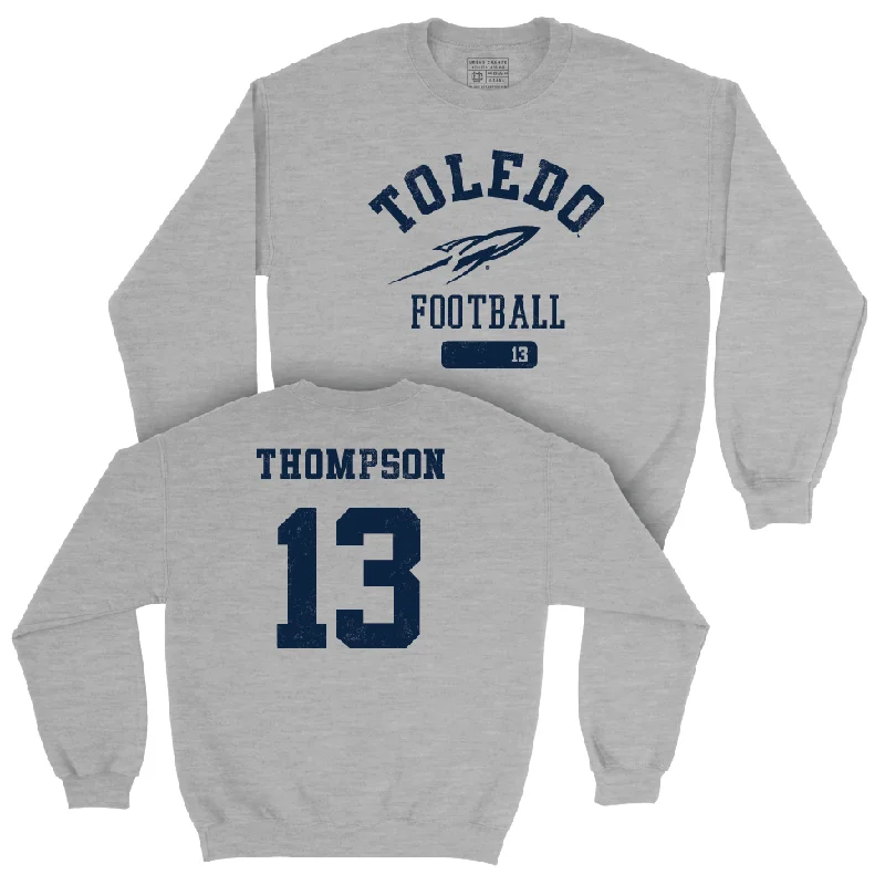 Long Sleeve Dressy Casual-Toledo Football Sport Grey Varsity Crew - Nicholas Thompson | #13