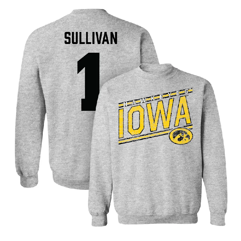 Long Sleeve Cycling-Sport Grey Football Slant Crew   - Brendan Sullivan