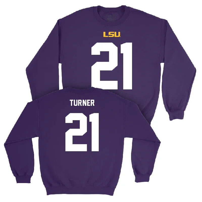 Long Sleeve Yoga-LSU Football Purple Shirsey Crew    - Michael Turner