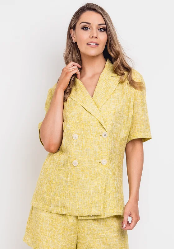 Jackets Fleece-Jovonna Woven Short Sleeve Jacket, Lime