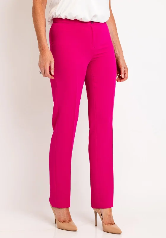 Sports Pants-Christina Felix Tailored Straight Leg Trousers, Fuchsia