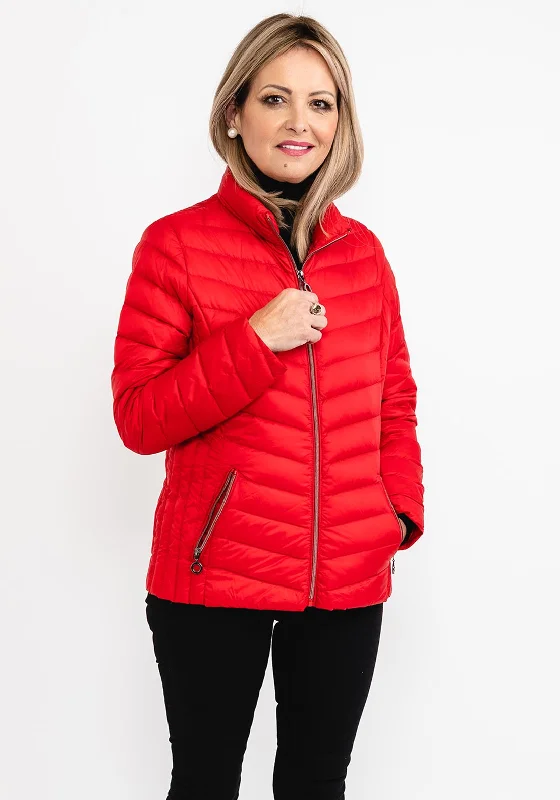 Jackets Lounge-Frandsen Duck Down Quilted Short Jacket, Red