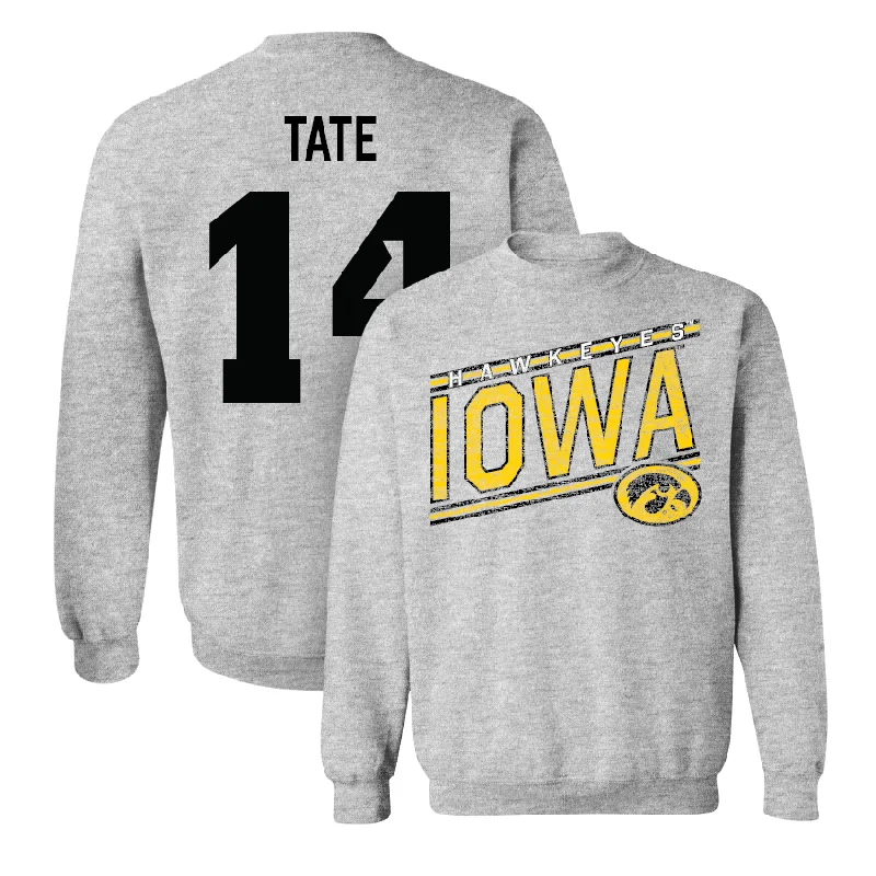 Long Sleeve Airport Outfit-Sport Grey Football Slant Crew - Kahlil Tate