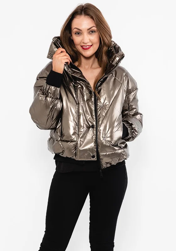 Jackets Hunting-Seventy1 Metallic Puffer Jacket, Bronze