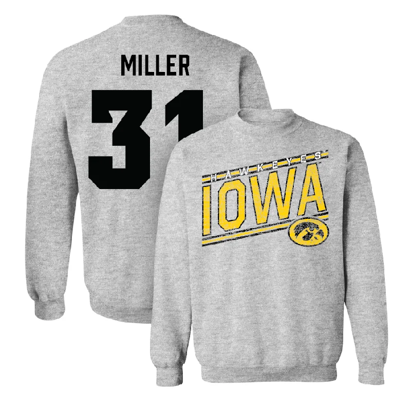 Long Sleeve Concert-Sport Grey Football Slant Crew   - Eli Miller