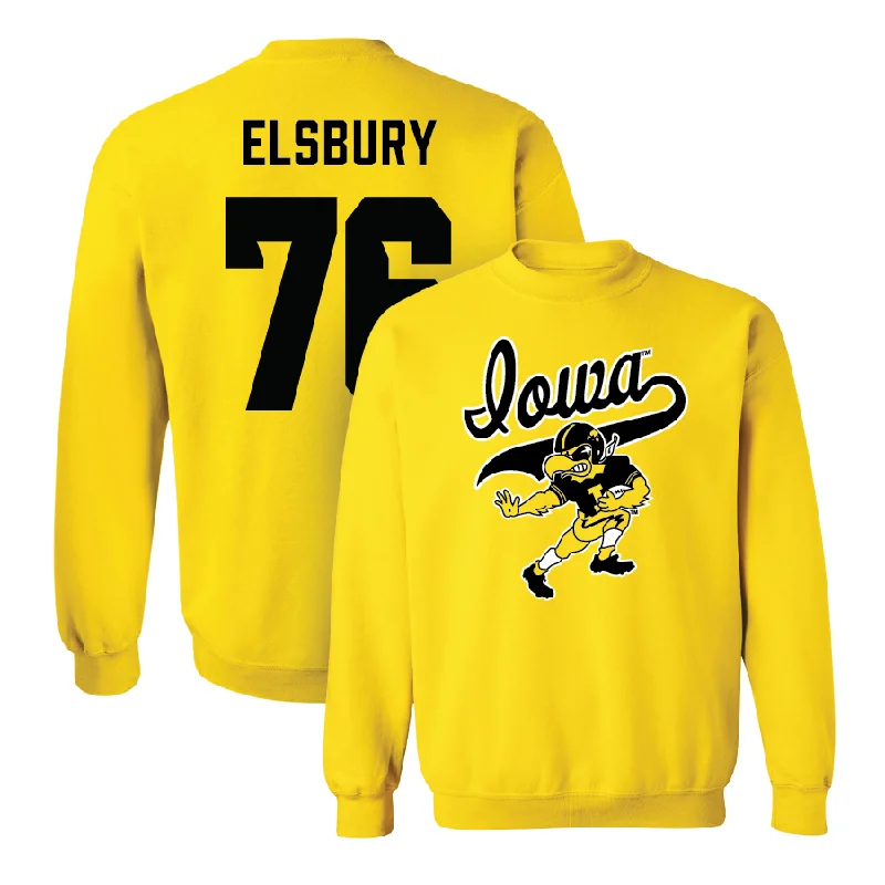 Long Sleeve Thanksgiving-Gold Football Mascot Crew - Tyler Elsbury