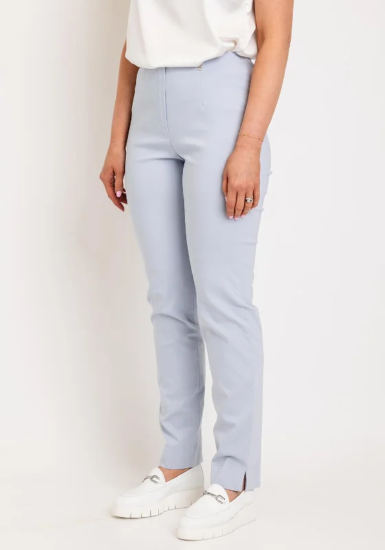 Rugby Pants-Robell Marie Full Length Slim Leg Trousers, Light Blue