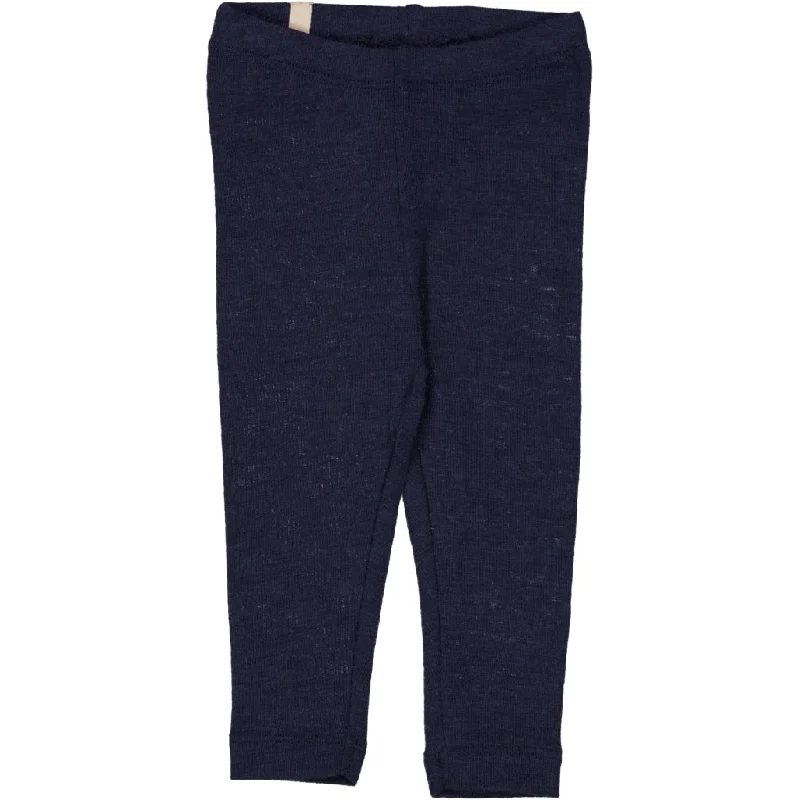 Tool Pocket Pants-Wool Leggings - navy