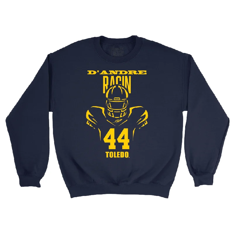 Long Sleeve Fraternity-Toldeo Football Navy End Zone Crew - D'Andre Ragin | #44