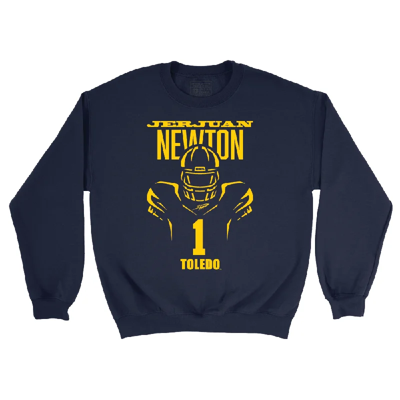 Long Sleeve Windproof-Toldeo Football Navy End Zone Crew  - Jerjuan Newton