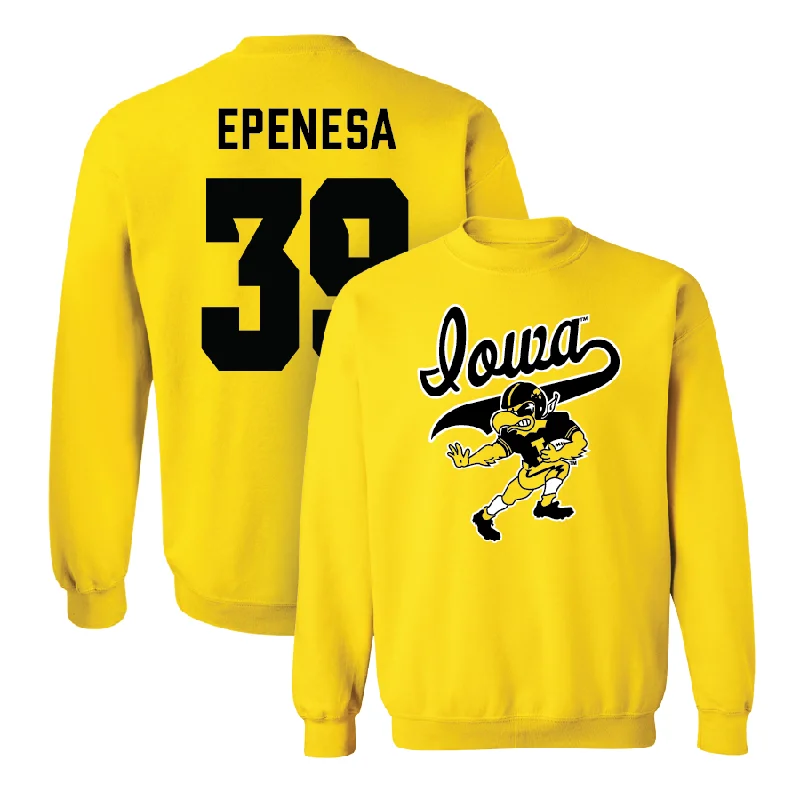 Long Sleeve Affordable-Gold Football Mascot Crew - Eric Epenesa