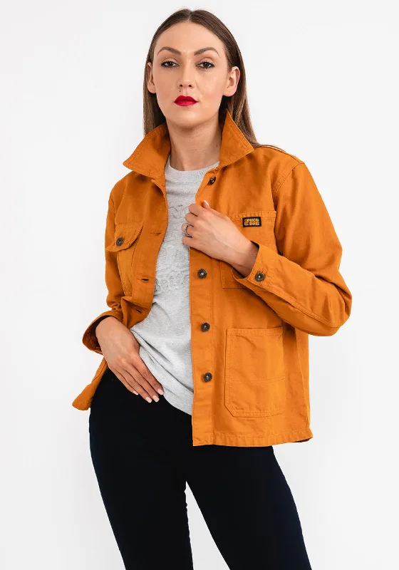 Jackets Casual-Superdry Womens Vintage Utility Jacket, Pumpkin Spice Brown