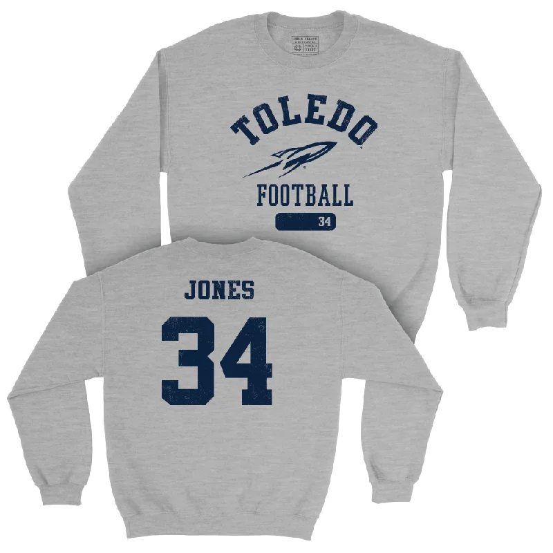 Long Sleeve Sorority-Toledo Football Sport Grey Varsity Crew  - Connor Jones