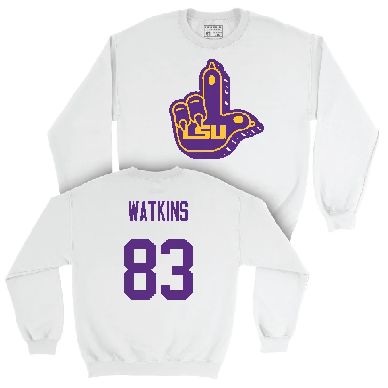 Long Sleeve UV Protection-Football White "L" Paw Crew  - Jelani Watkins