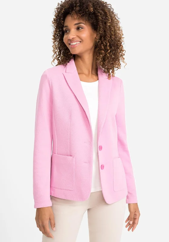 Jackets Checkered-Olsen Single Breasted Jersey Blazer, Blossom Pink