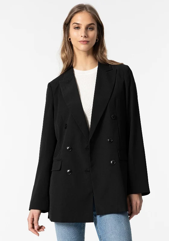 Jackets Minimalist-Tiffosi Tavi Double Breasted Straight Blazer, Black