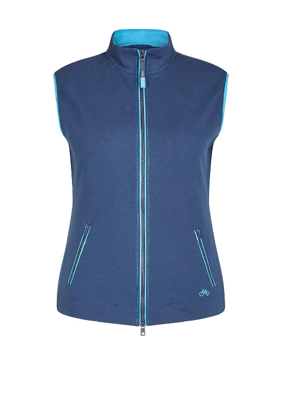 Jackets Breathable-Rabe Contrast Trim Gilet, Navy & Blue