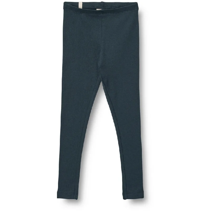 Western Pants-Rib Leggings - navy