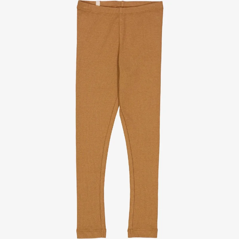 Sustainable Pants-Rib Leggings - caramel