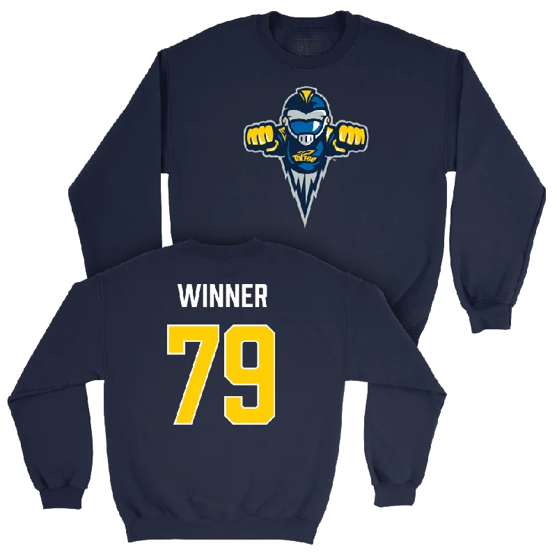 Long Sleeve Basketball-Toledo Football Navy Legacy Crew - Alek Winner | #79