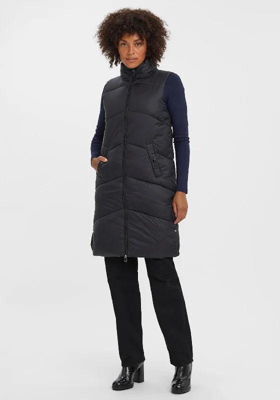 Jackets Breathable-Vero Moda Padded Long Gilet, Black