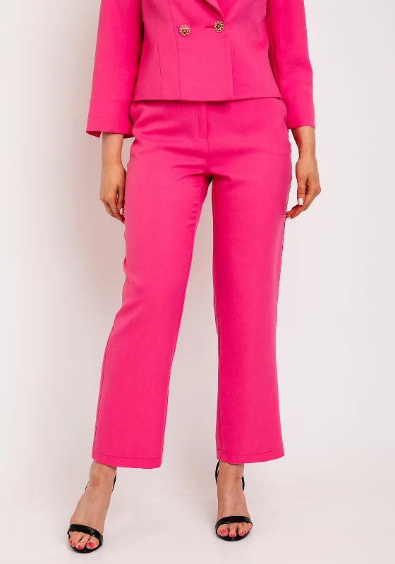 Cowboy Pants-Camelot High Rise Straight Leg Trousers, Pink