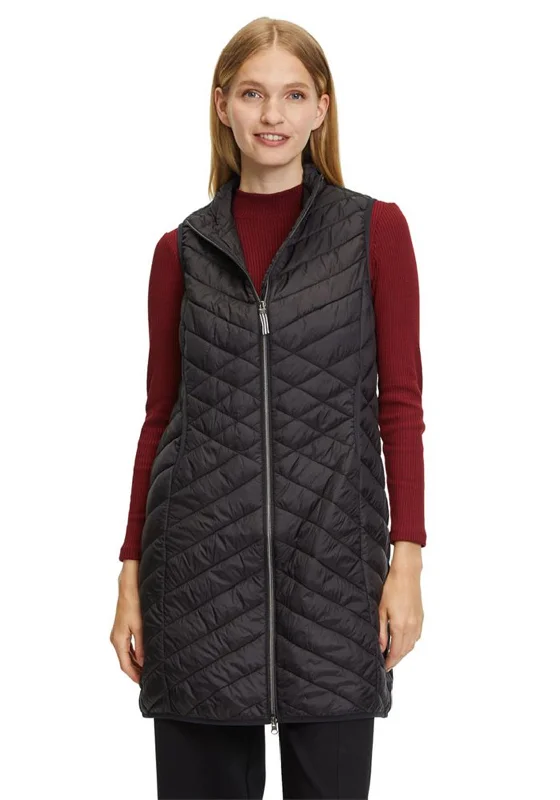 Jackets Sweatproof-Betty Barclay Light Quilted Long Gilet, Black