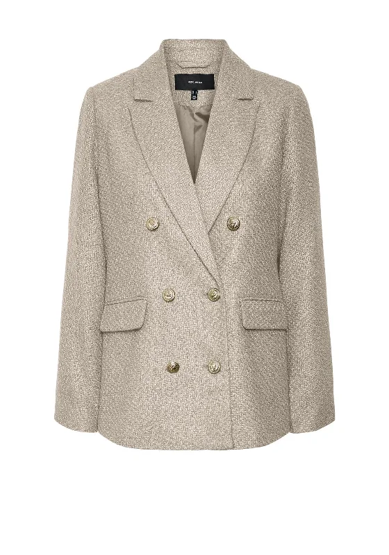 Jackets Silver-Vero Moda Brooke Textured Blazer Jacket, Oatmeal