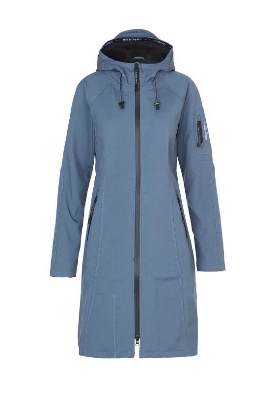 Jackets Softshell-Ilse Jacobsen Rain 37 Hooded Raincoat, Winter Ocean