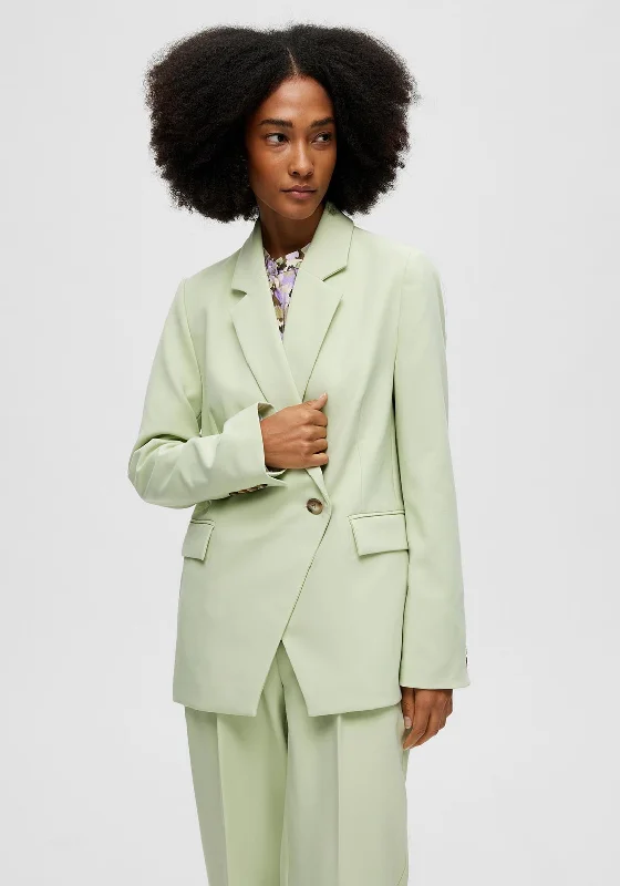 Jackets Sport-Selected Femme Doah Asymmetric Blazer, Celadon Green