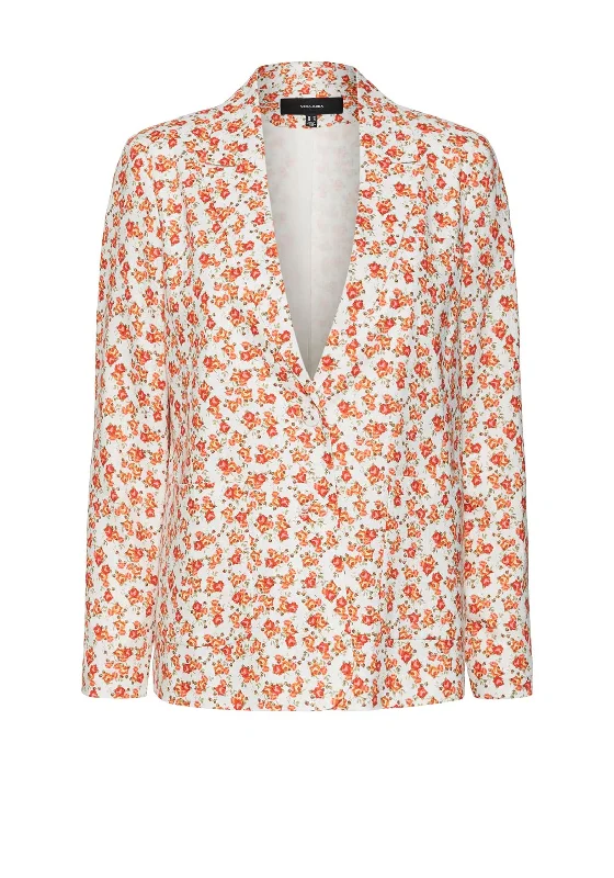 Jackets Music Band-Vero Moda Rosie Floral Blazer, Cloud Dancer