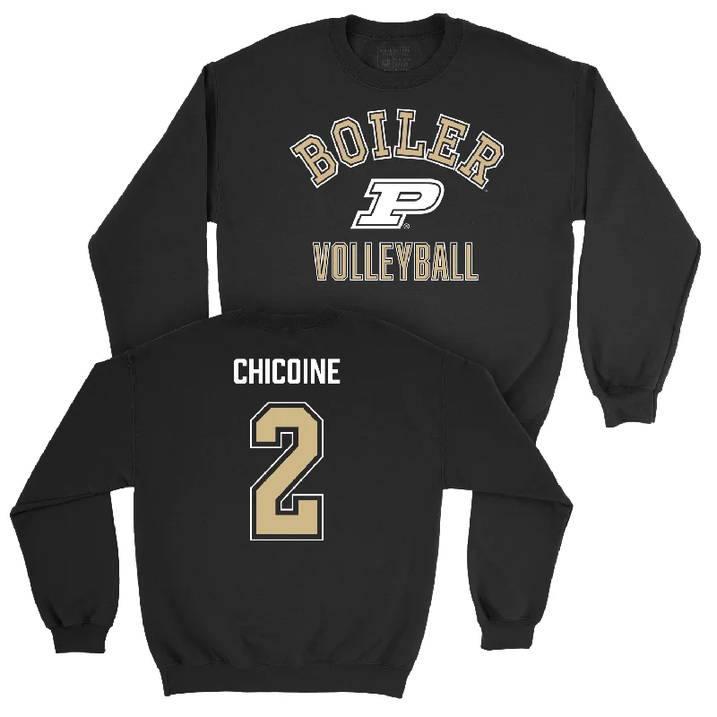 Long Sleeve Reflective-Women's Volleyball Black Classic Crew - Chloe Chicoine | #2